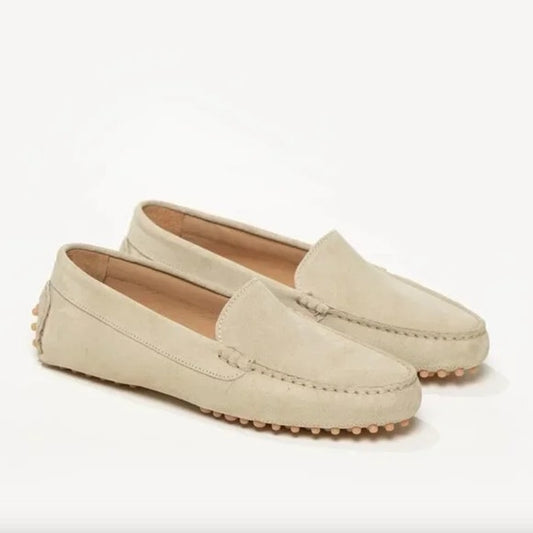 M. Gemi The Felize Suede Flat Loafer Moccasin Shoes Tan 38 / US 8