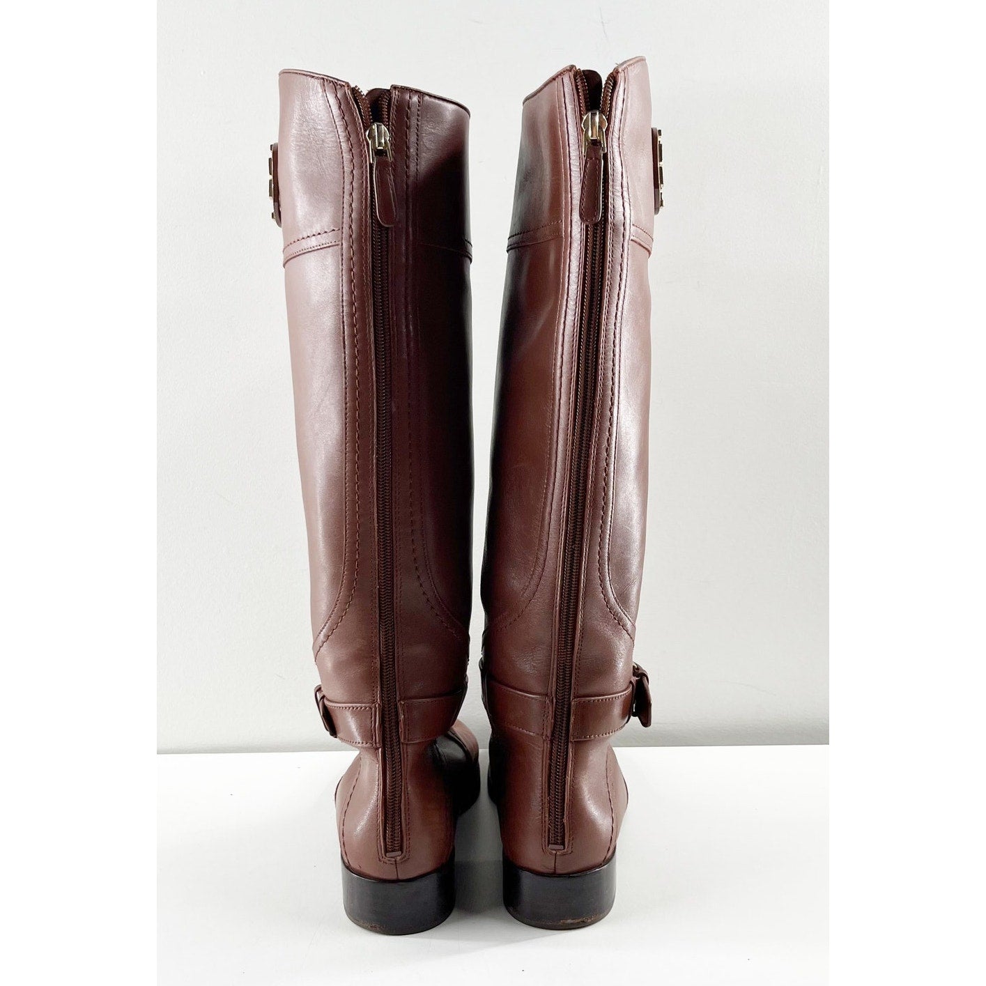 Tory Burch Leather Adeline Knee High Equestrian Riding Boots Brown 6