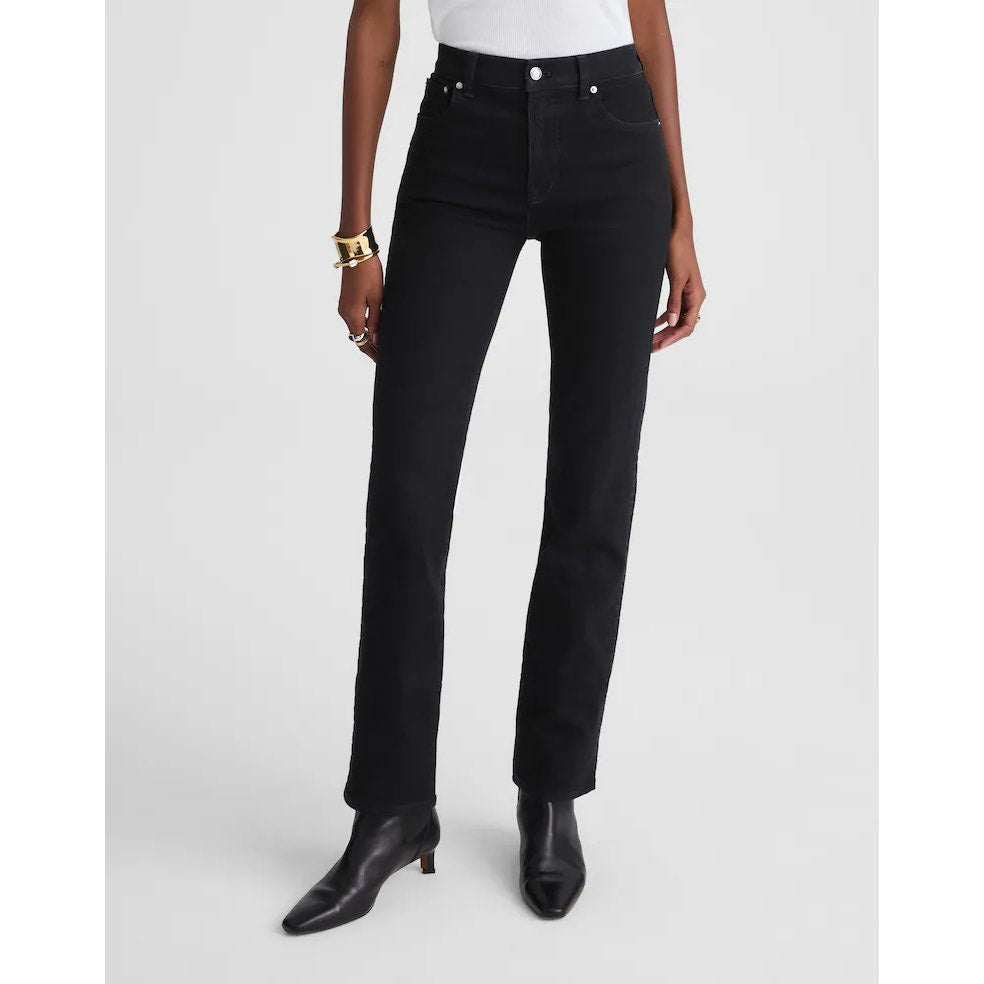 Madewell The Tall Longline Comfort Stretch Straight Leg Jeans Black Frost 26 T