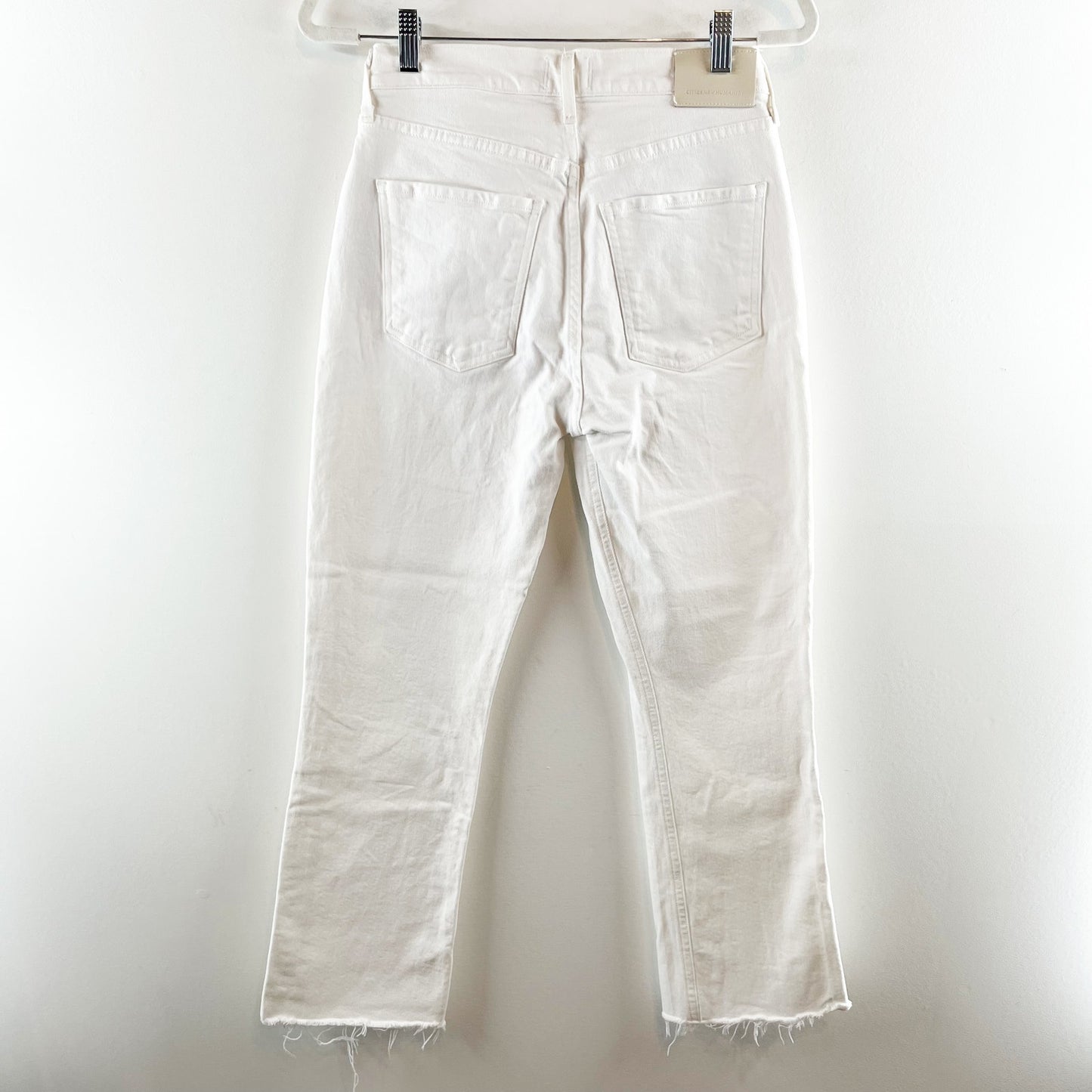 Citizens of Humanity High Rise Cropped Isola Boot Cut Jeans White 25