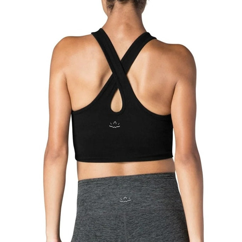 Beyond Yoga Studio Crossback Strap Cropped Yoga Tank Top Black XS