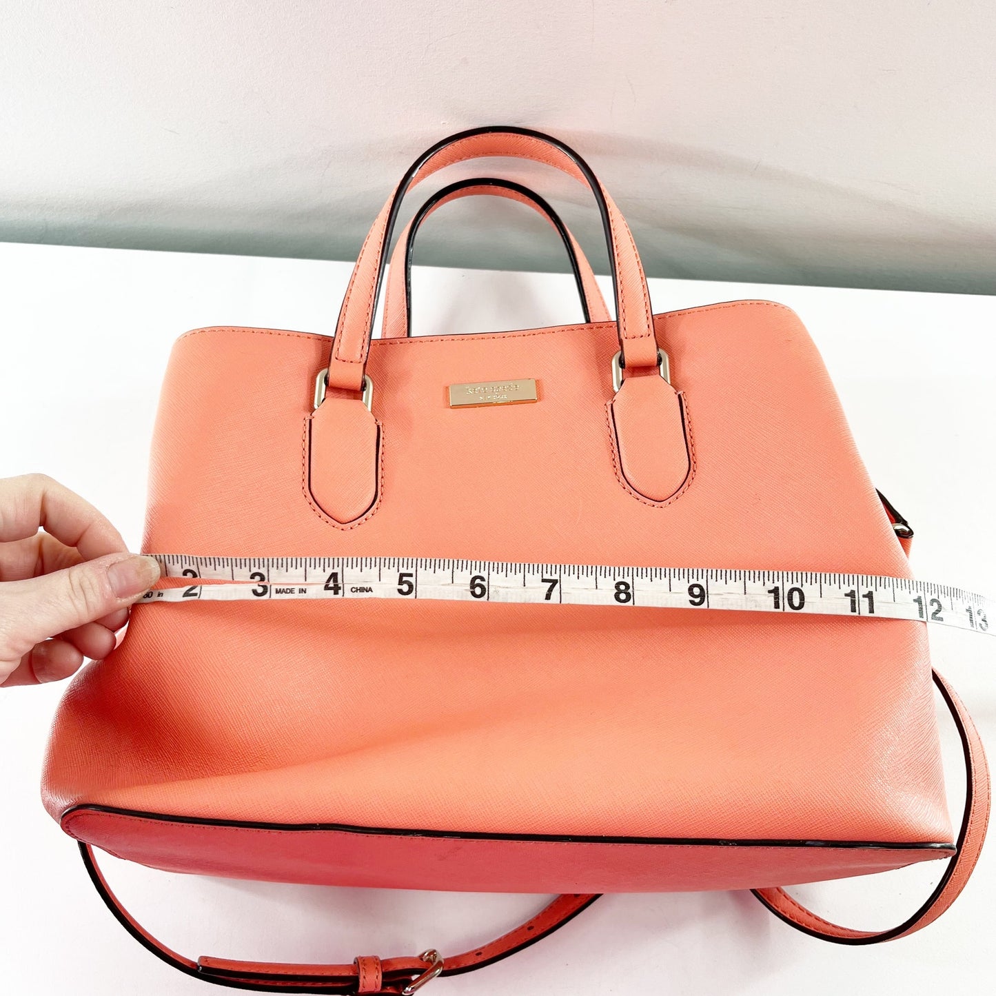 Kate Spade Laurel Way Evangelie Saffiano Leather Satchel Purse Coral