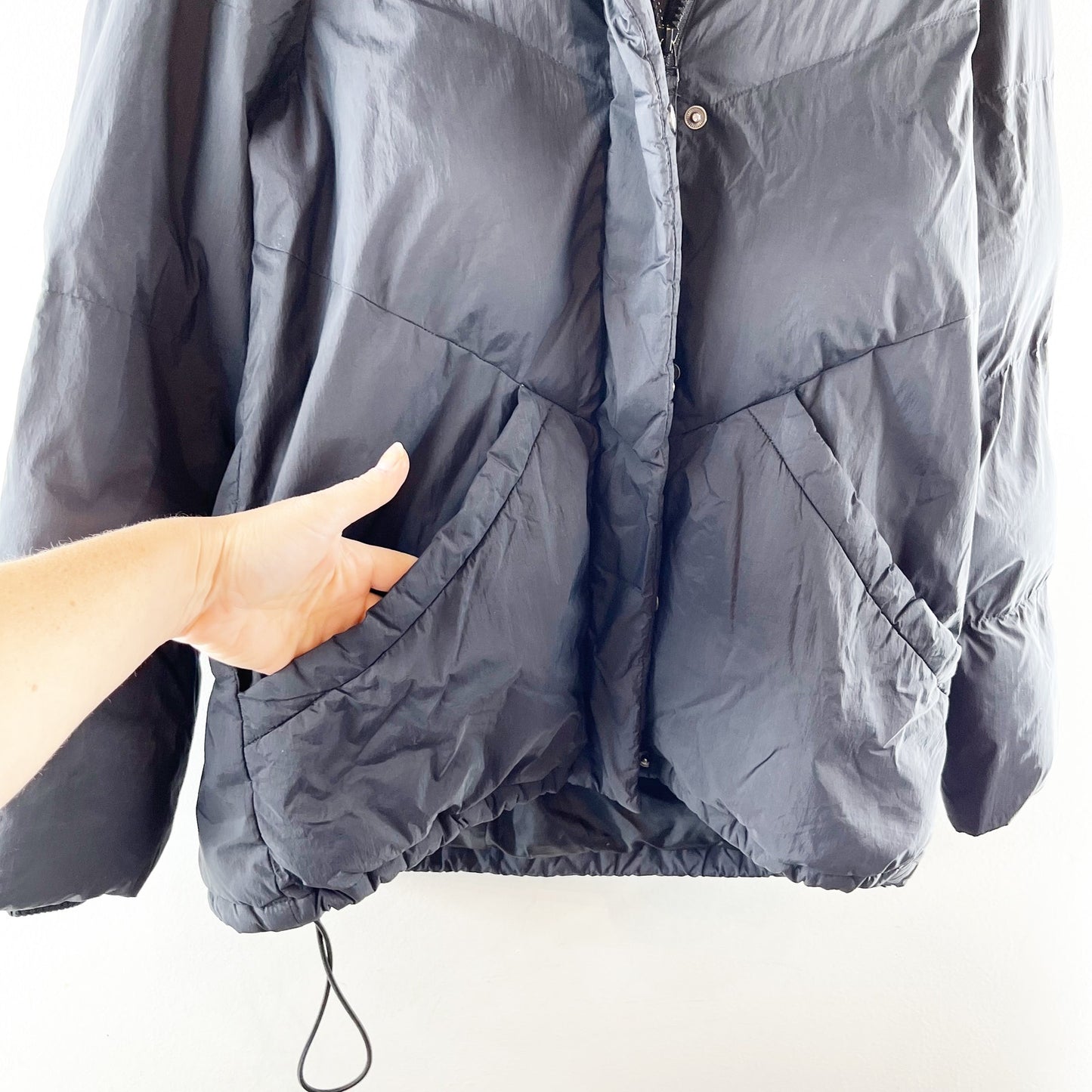 Madewell Quilted Puffer Parka Jacket Coat Black Small