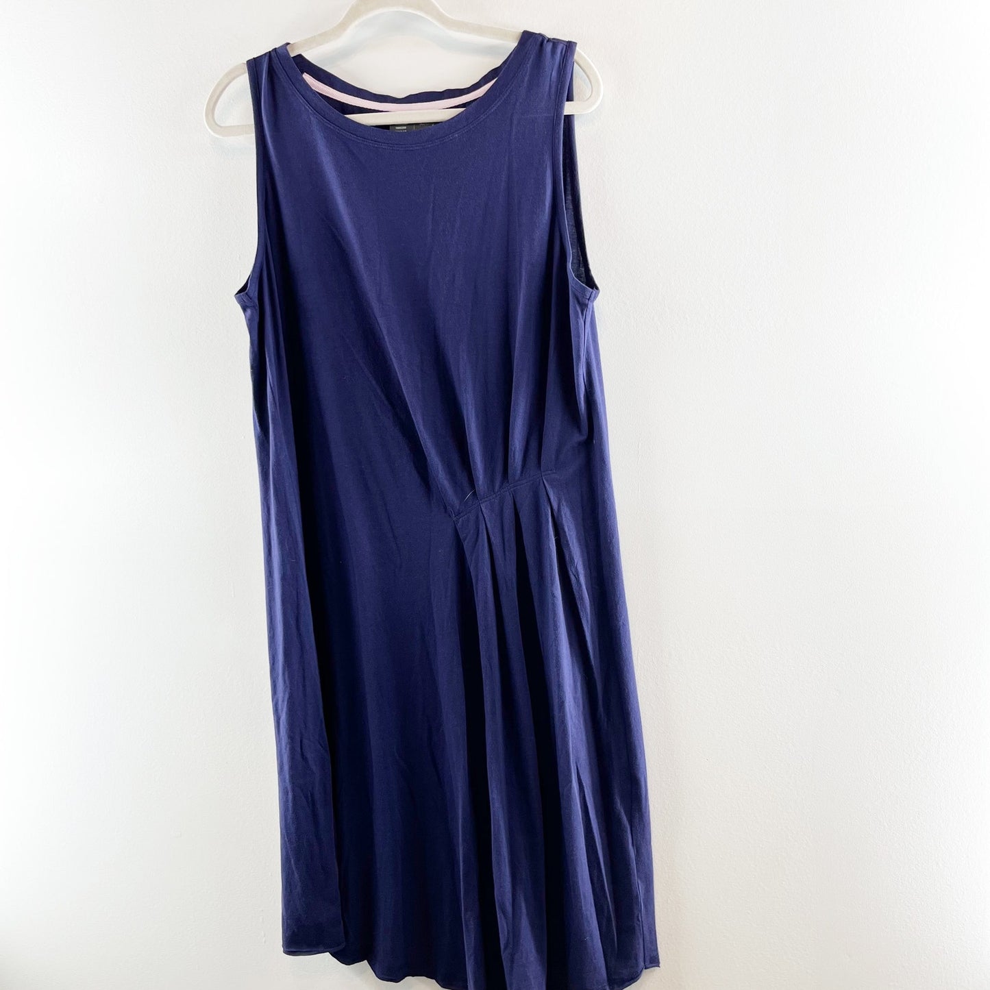 Anthropologie Nellie Sleeveless Pleated Shift Dress Navy Blue Large