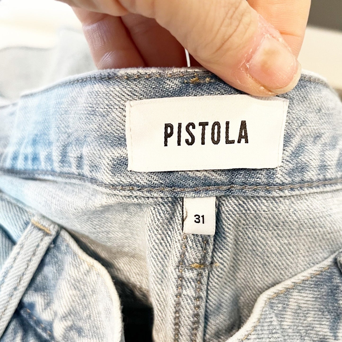 Pistola Seamed Kacey Cotton Blend Mid Rise Straight Leg Jeans Berkeley 31