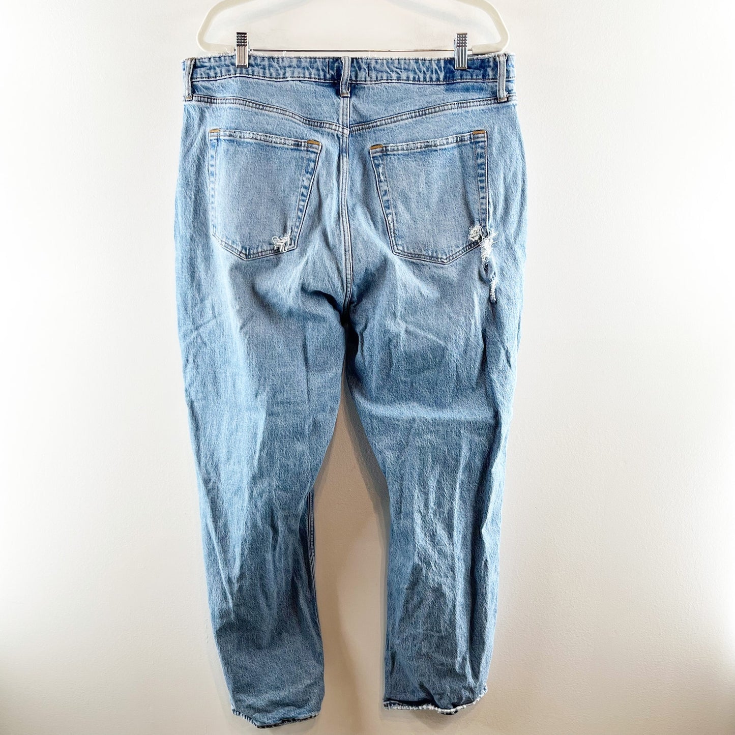 Abercrombie & Fitch The Dad High Rise Curve Love Button Fly Jeans Blue 18