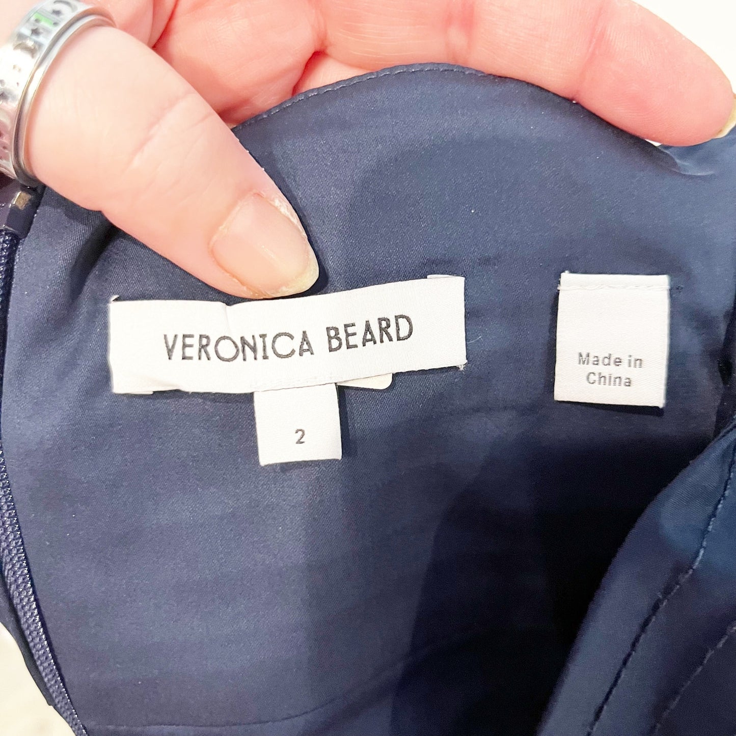 Veronica Beard Carnegie Sweetheart Neck Peplum Crop Tank Top Marine Navy 2