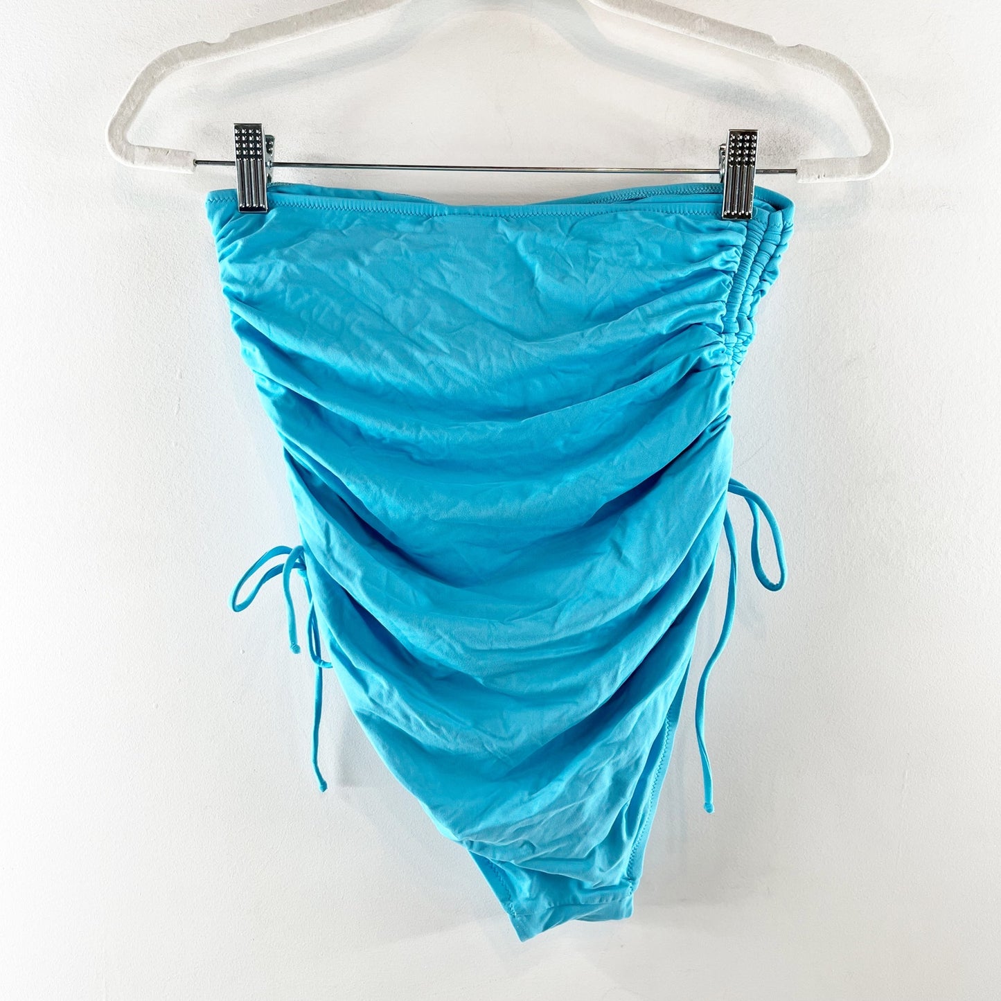 Melissa Odabash Sydney Strapless Ruched Bandeau Swimsuit Sky Blue US 6