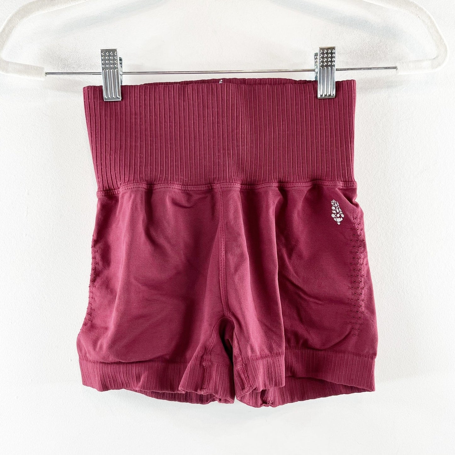 FP Movement Good Karma High Rise Bike Shorts Red Maroon XS / S