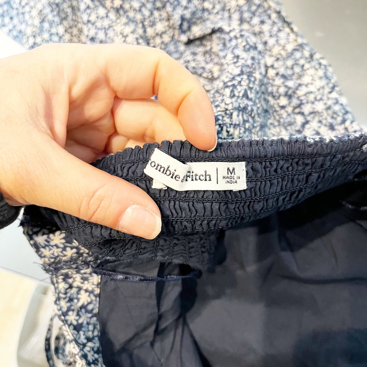 Abercrombie Tie Strap Floral Mini Slip Dress Blue Medium