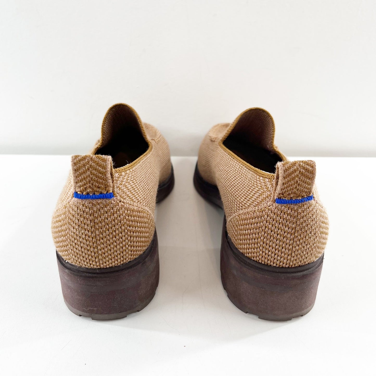 Rothy's The Lug Loafer Shoes Teak Herringbone Brown Tan 9