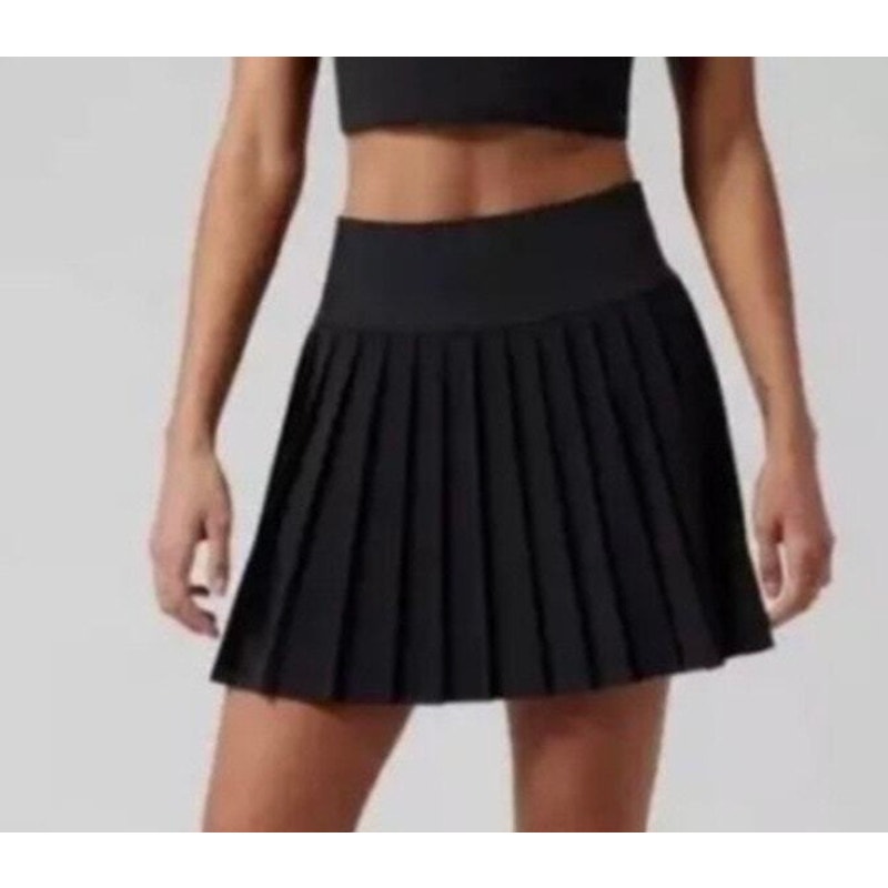 Athleta Eleveate Pleated Tennis Mini Skirt Skort Black Medium
