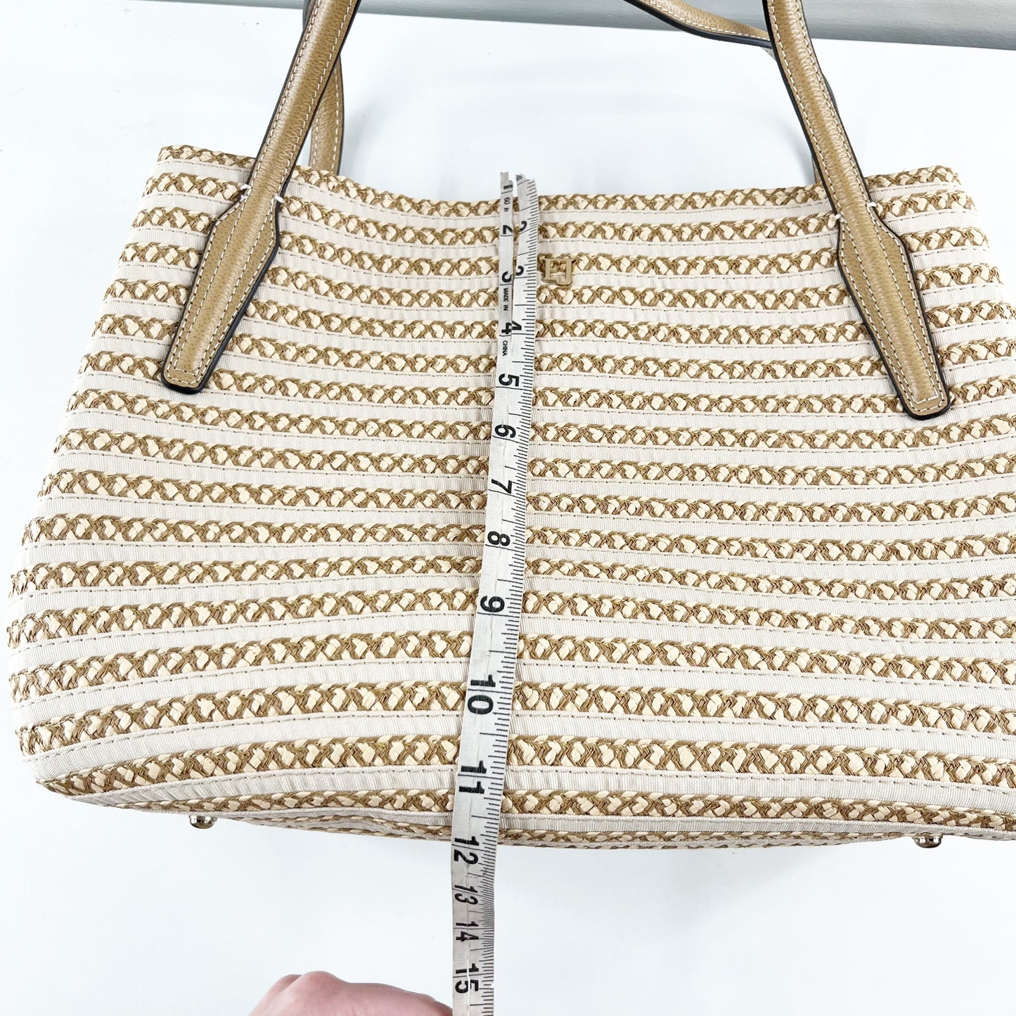 Eric Javits Squishee Isla Straw Bag Peanut Beige Tan