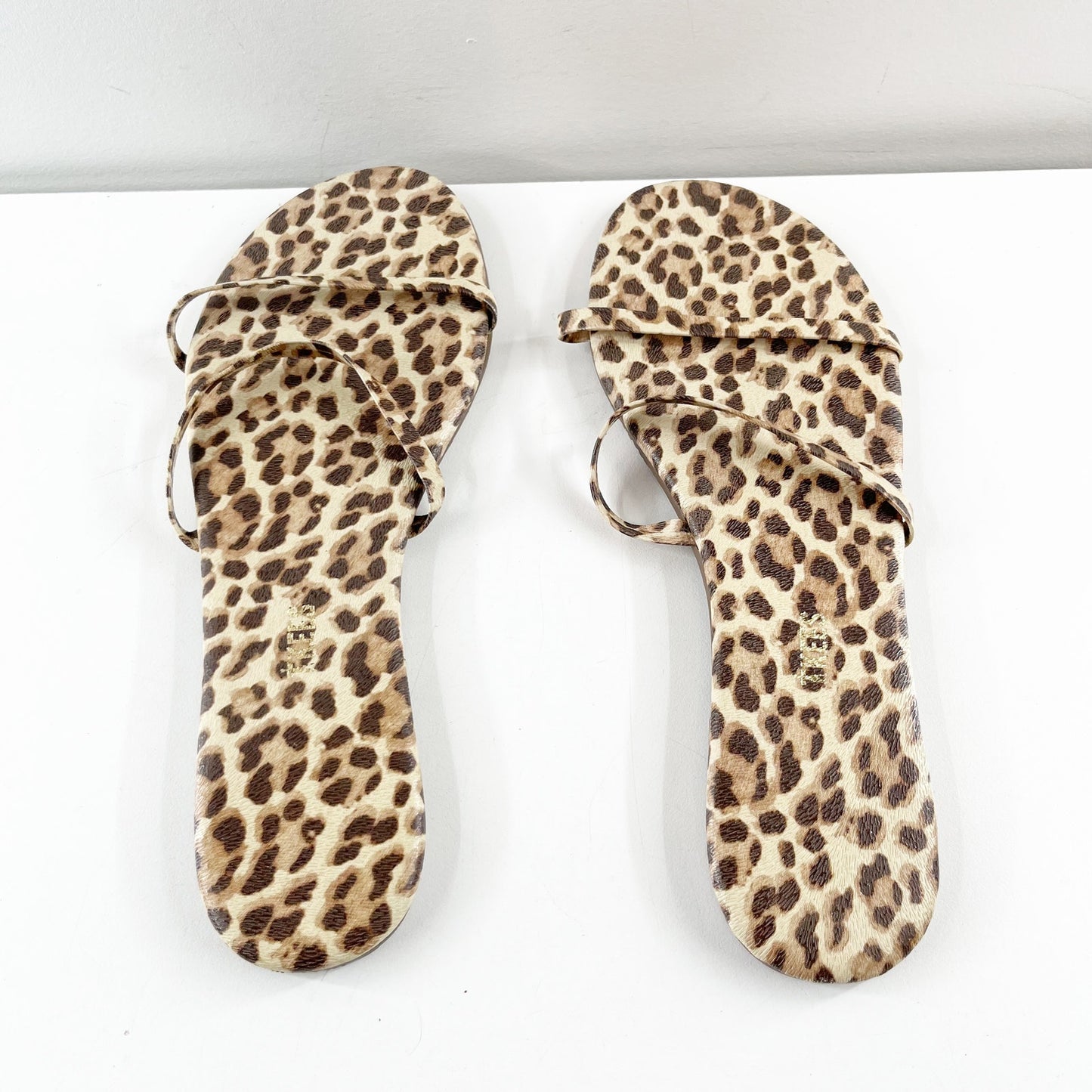 Tkees Double Strap Slide Sandals Leopard Tan Black 11