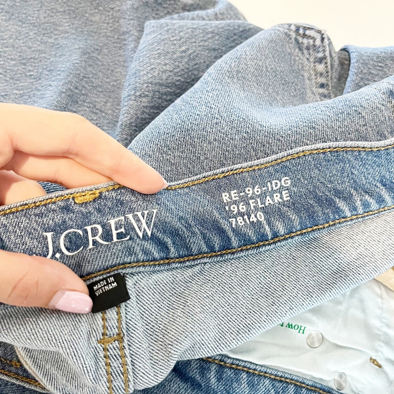 J. Crew '96 High Rise Flare Jeans Denim Blue Wash 30 / 10