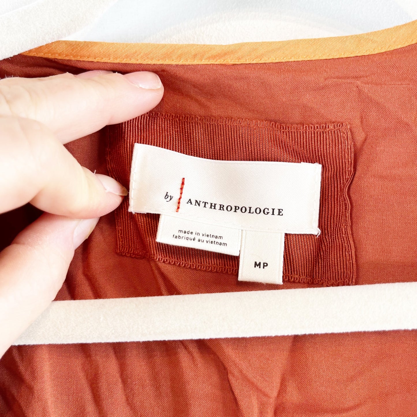 Anthropologie The Mimi Flutter-Sleeve Tipped Maxi Dress Rust Medium Petite