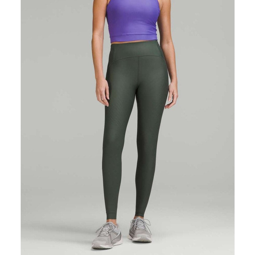 Lululemon Senseknit High Rise Running Leggings Tight 28" Smoked Spruce Green 2