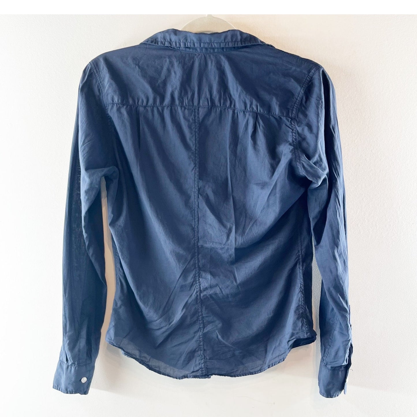 Frank & Eileen Barry Cotton Long Sleeve Pocket Button-Up Shirt Cabo Blue XS