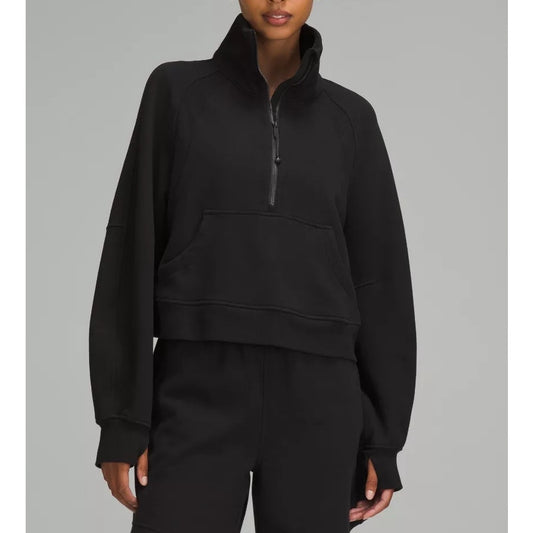 Lululemon Scuba Oversized Funnel Neck Half Zip Sweatshirt Black Medium Large