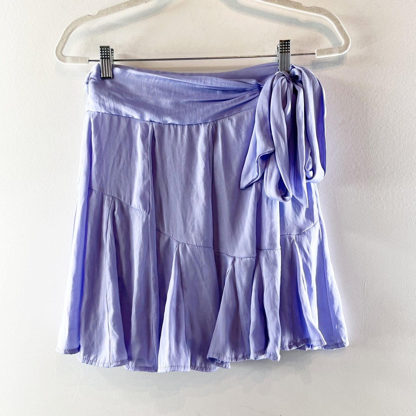 Free People Zuri Satin Wrap Mini Skirt Purple XS