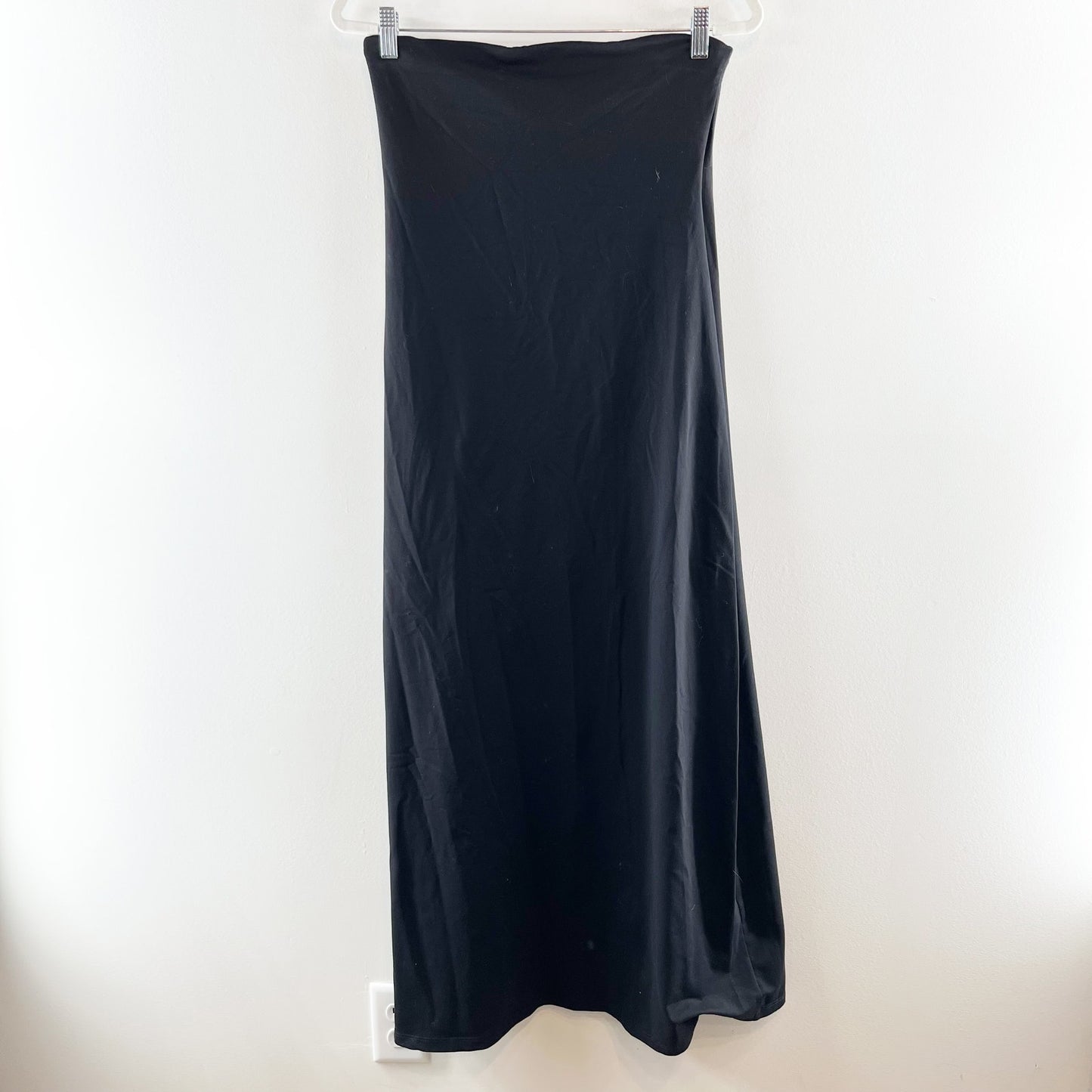 Susana Monaco Strapless Tube Double Lined A Line Maxi Dress Black Large