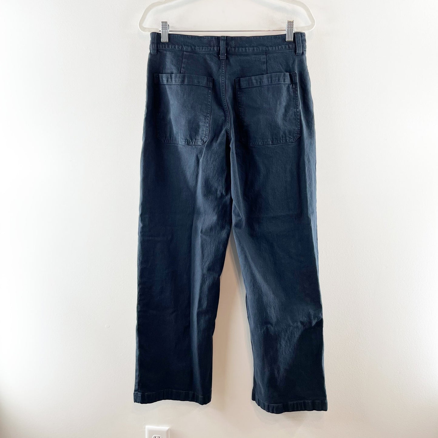 Madewell Emmett Wide Leg Patch Pocket Trouser Pants Navy Blue 29