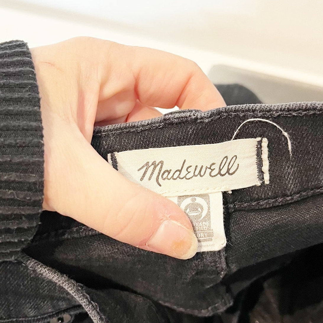 Madewell Mid Rise Kick Out Crop Flare Jeans Black 29 / 8