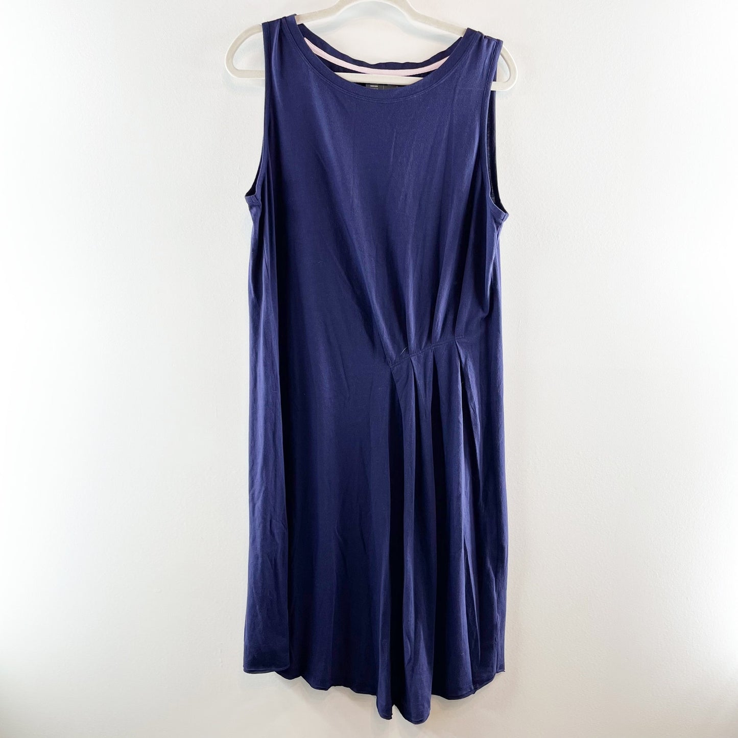 Anthropologie Nellie Sleeveless Pleated Shift Dress Navy Blue Large