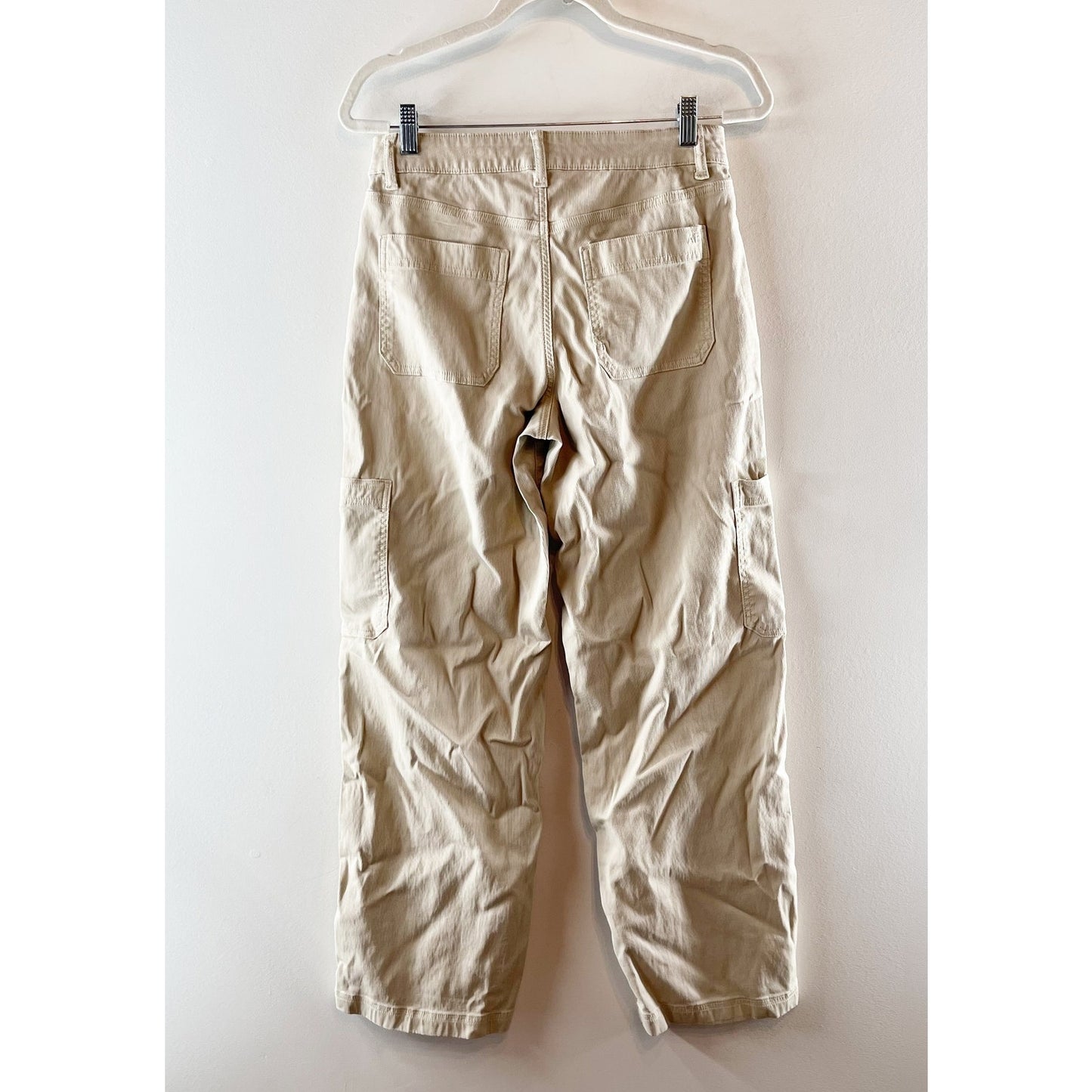 American Eagle Mid Rise Stretch Utility Stovepipe Straight Leg Pants Beige 2 L