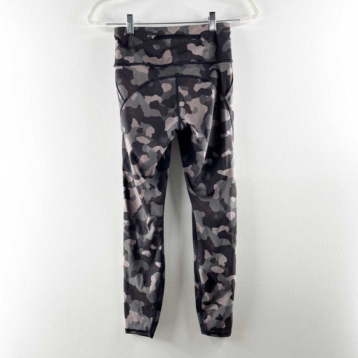 Athleta High Rise Lightning Camo Leggings Pockets Gray XS