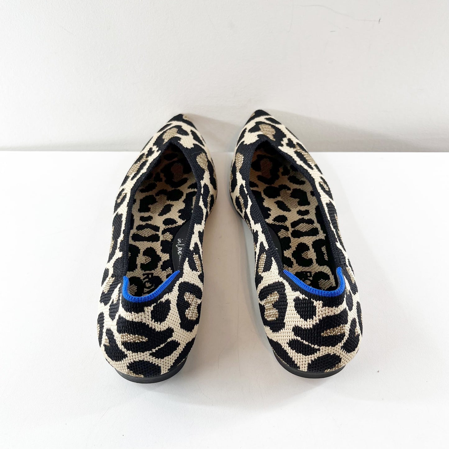 Rothy's The Point Animal Print Slip On Knit Ballet Flats Desert Cat Leopard 9.5