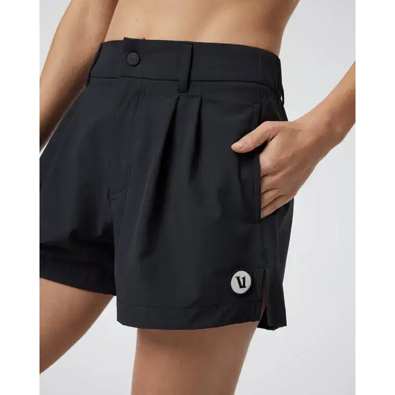 Vuori Solar Pull On High Waisted Pleated Golf Sporty Short Ink Black Small