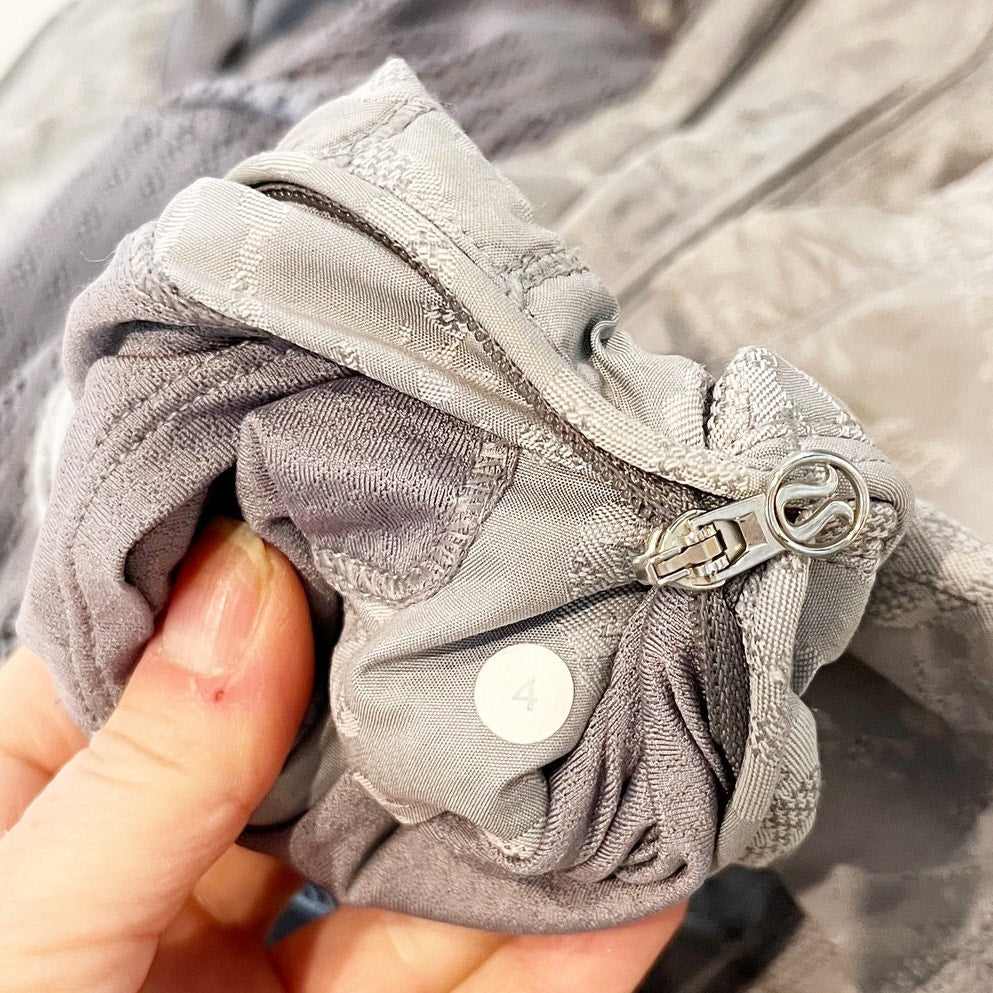 Lululemon Run Floral Long Sleeve Full Zip Travel to Track Jacket Fossil Gray 4