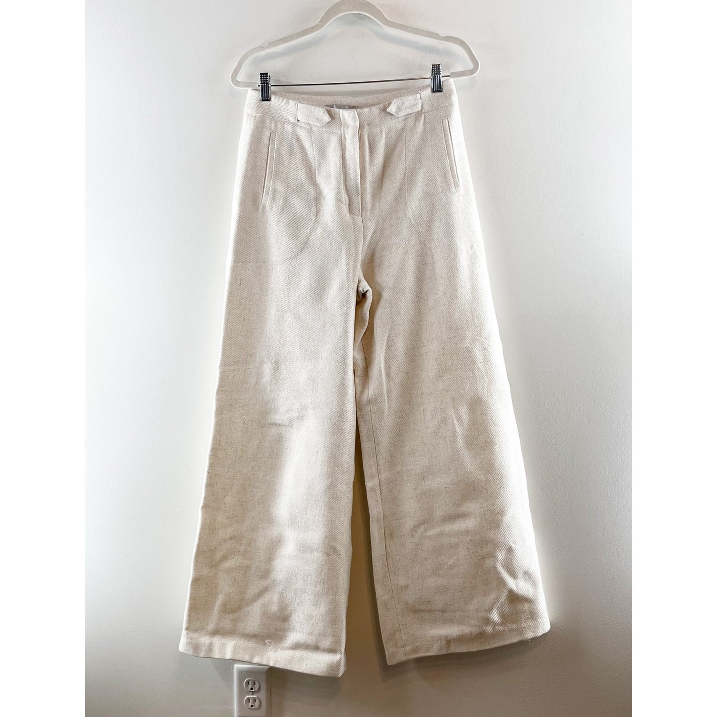 Torn by Ronny Kobo Bernard Wide Leg Trouser Pants Light Ash Cream Medium