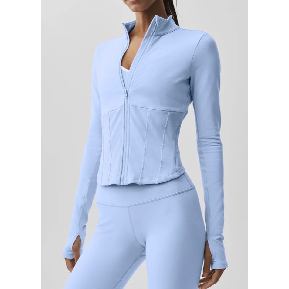 Airbrush Corset Full Zip Jacket Light Provence Blue Small
