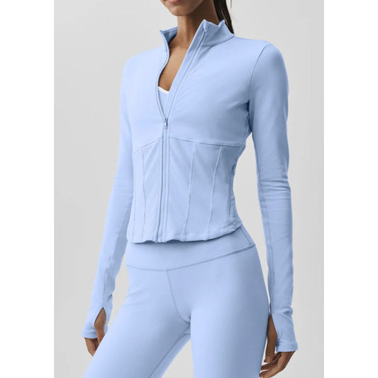 Airbrush Corset Full Zip Jacket Light Provence Blue Small