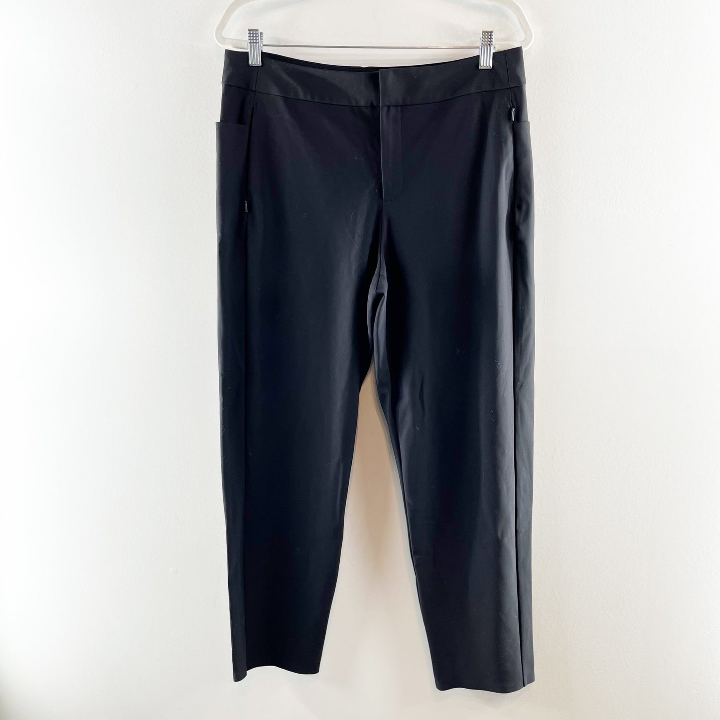Athleta High Rise Stellar Skinny Ankle Trouser Pants Black 14