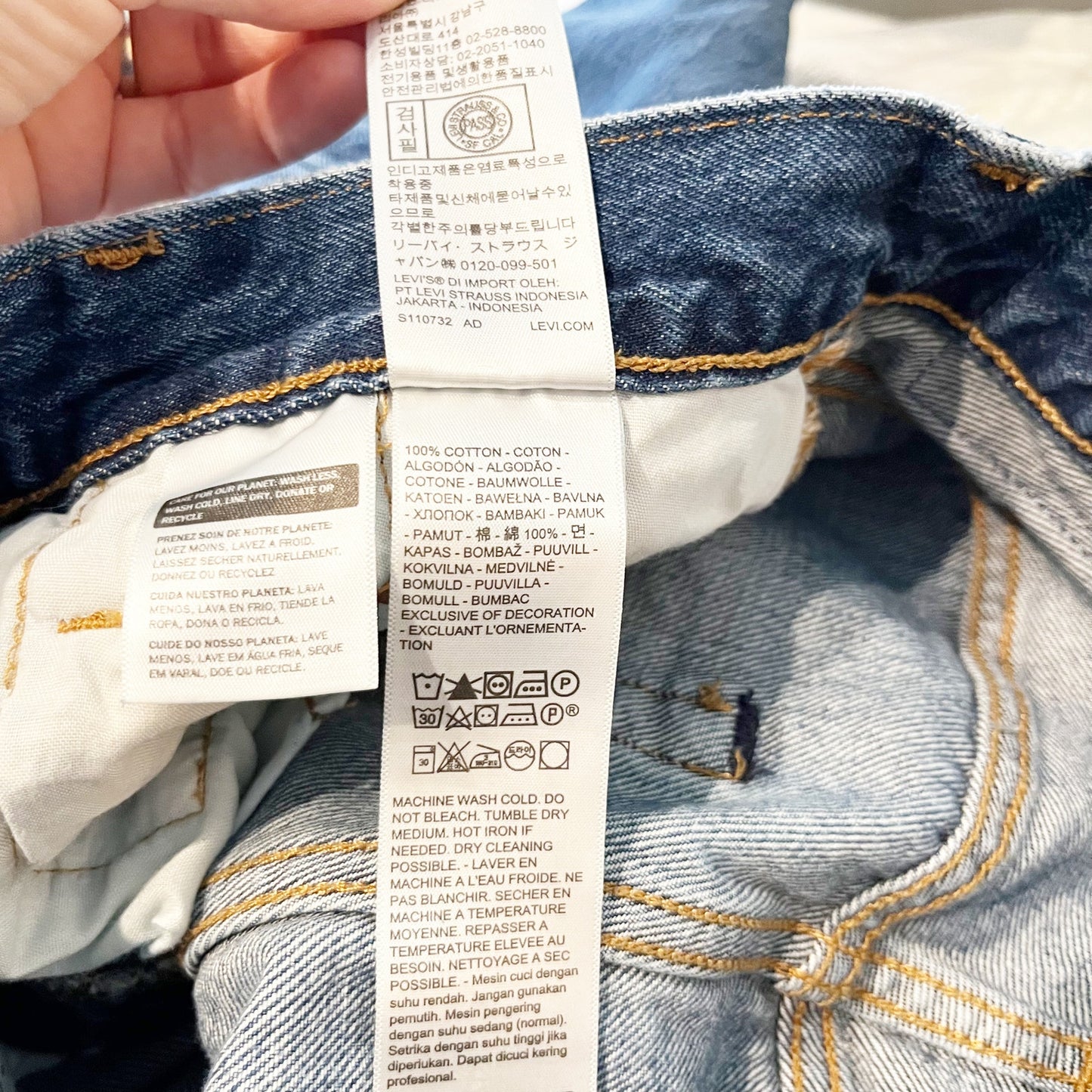 Levi's Original 501 100% Cotton Mid Rise Button Fly Denim Straight Jeans Blue 25