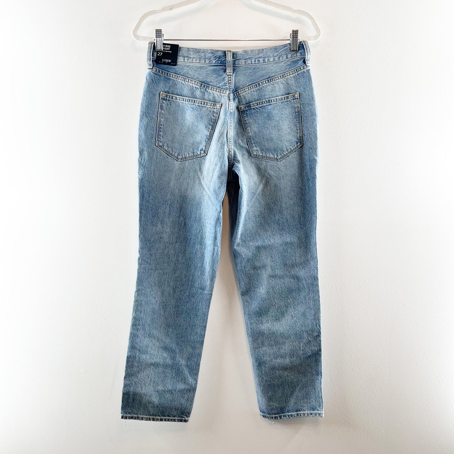 J. Crew Premium Edition High-Rise Cropped Denim Straight Jeans Blue 27