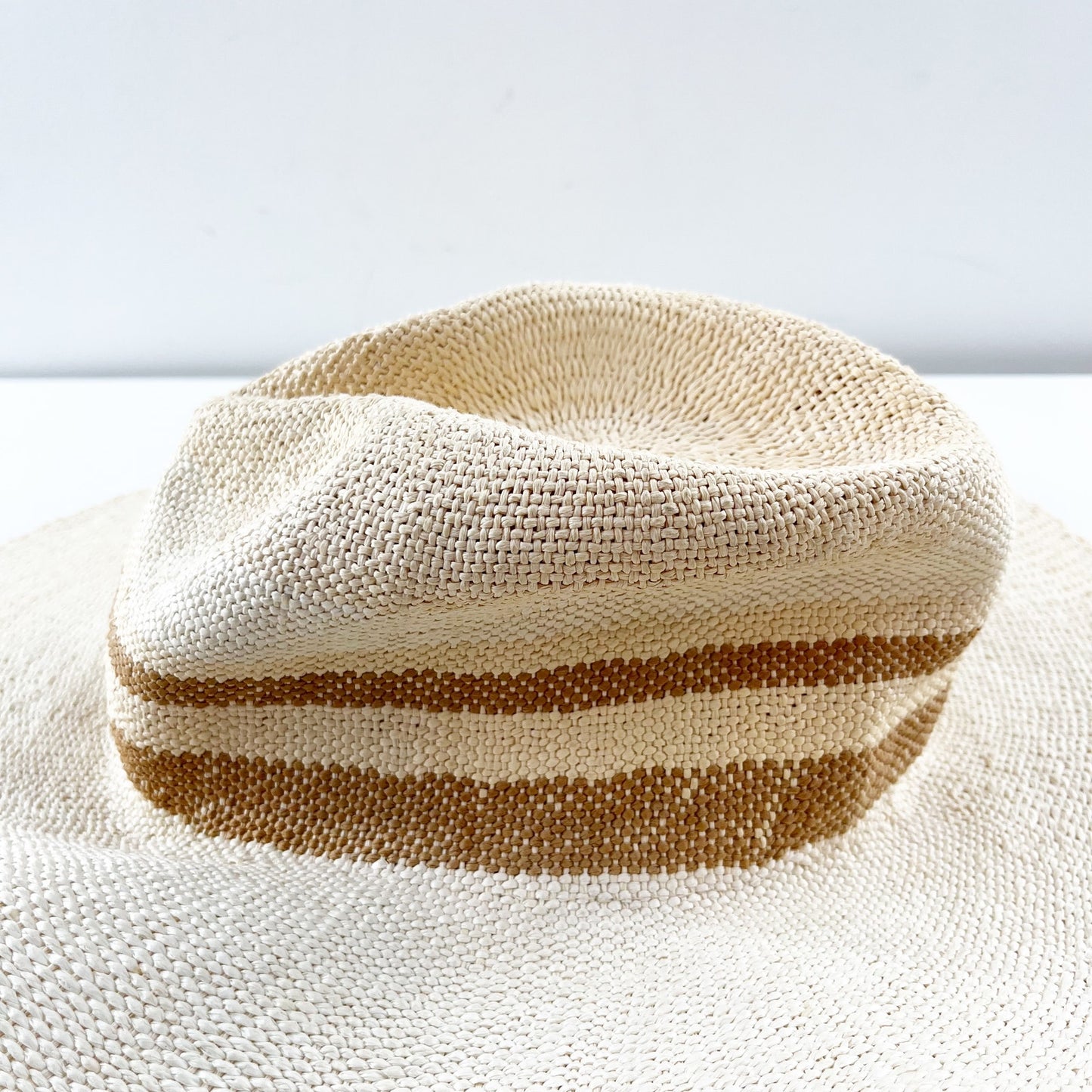 Gap Sunset Striped Wide Brim Sun Beach Straw Hat Natural S / M