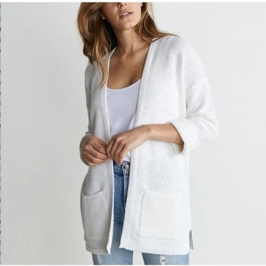 Marine Layer Long Sleeve Open Front Textured Cotton Catalina Cardigan Sweater XS