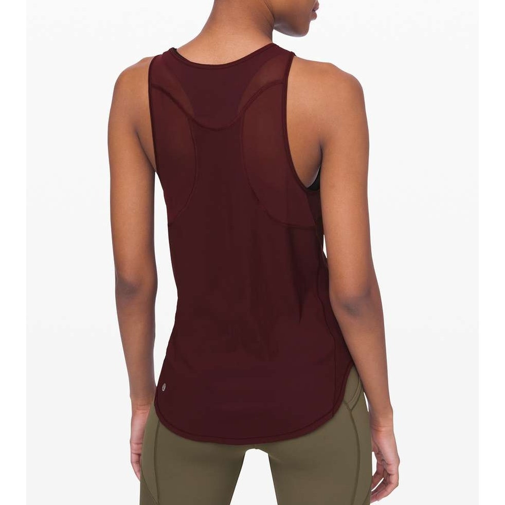 Lululemon Sculpt Tank Top II Mesh Garnet Maroon Medium