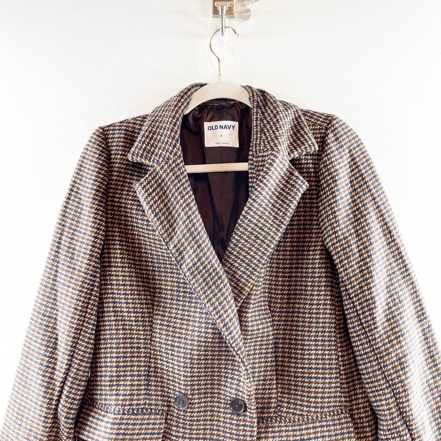 Old Navy Double Breasted Sports Blazer Brown Plaid Small