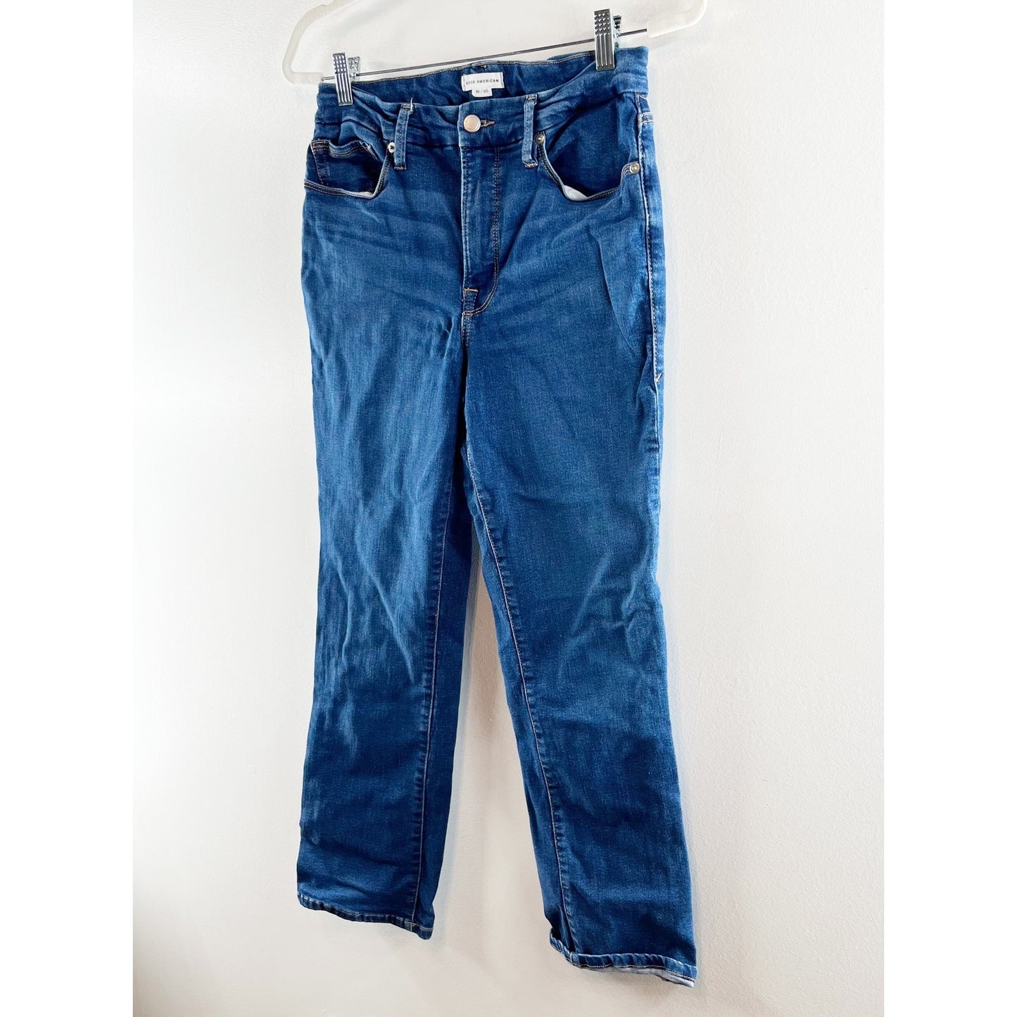 Good American High Rise Good Legs Straight Leg Jeans Blue007 10 / 30