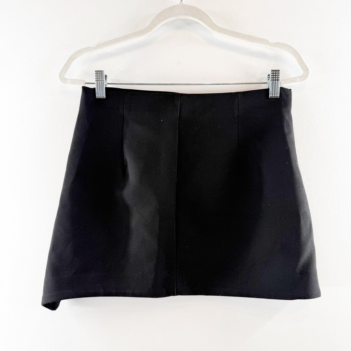 ZARA Asymmetrical Hem Mini Skirt Black Medium