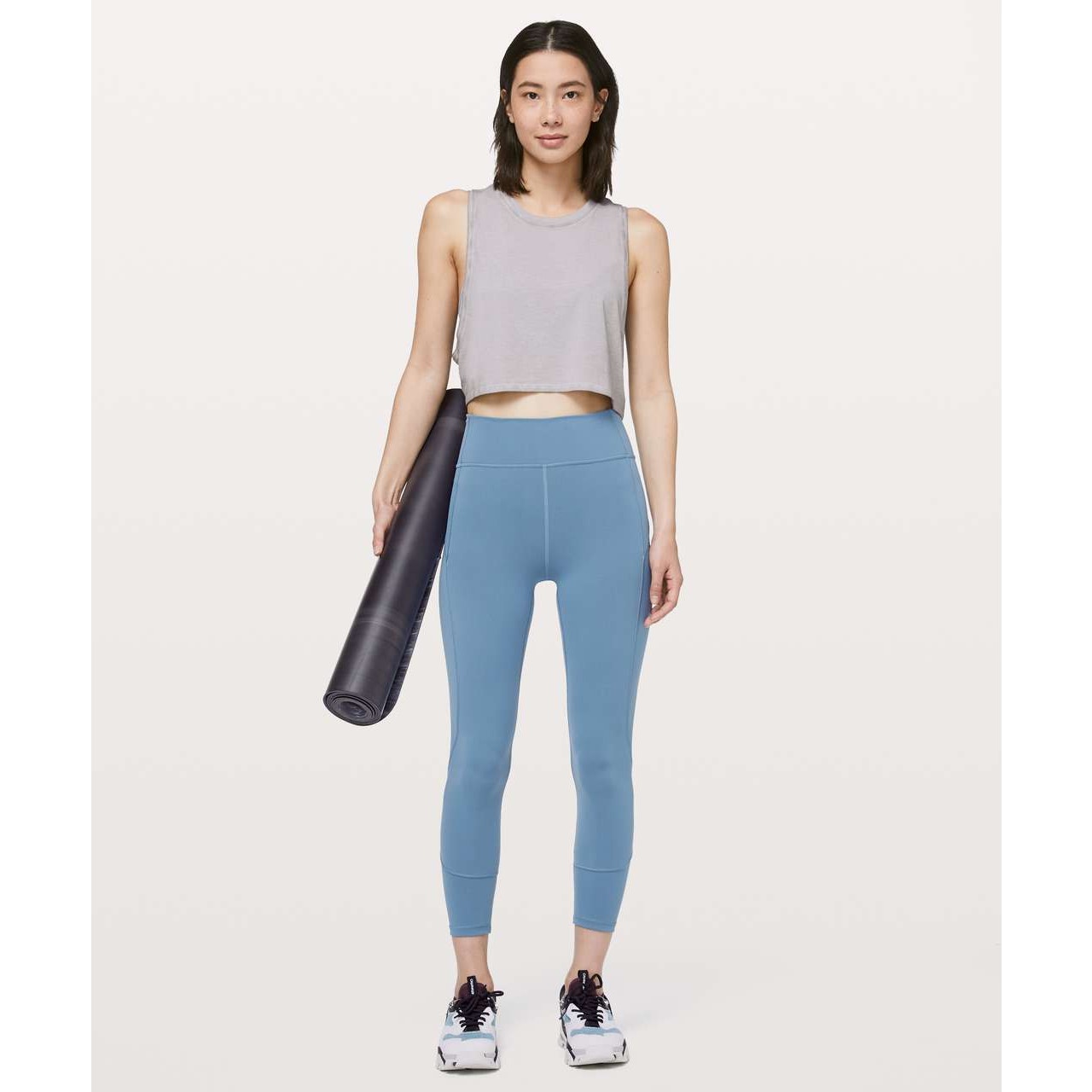 Lululemon Athletica In Movement 7/8 Tight Leggings Everlux 25" Utility Blue 8