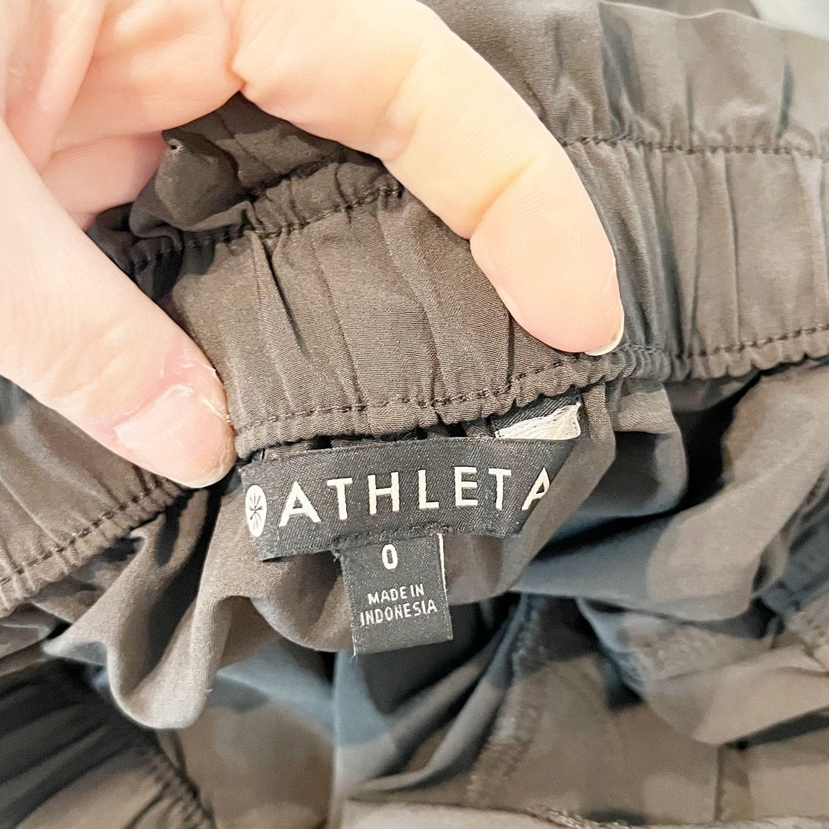 Athleta Skyline Paperbag High Rise Ankle Slim Straight Pants Olive Green 0