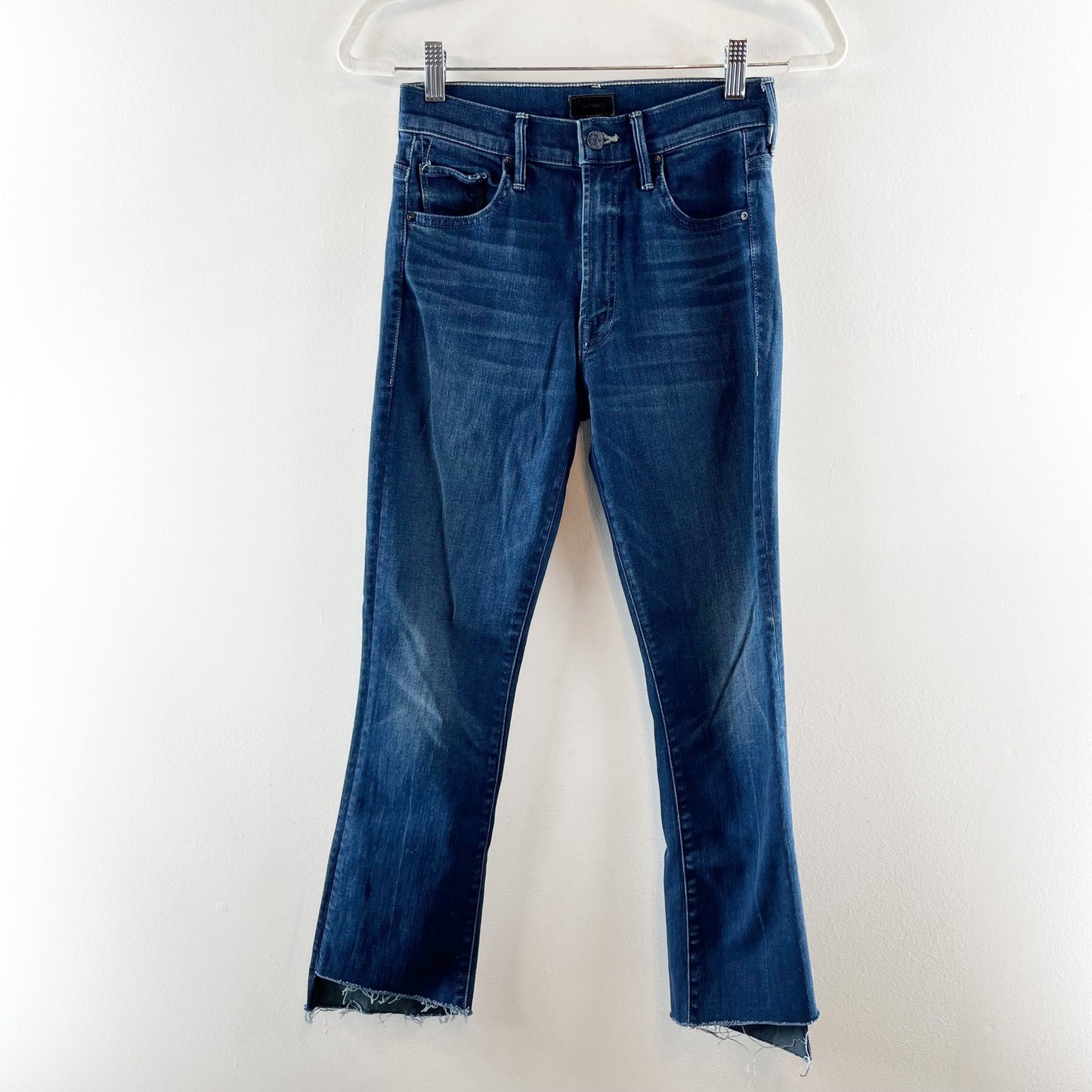 Mother The Insider Crop Step Fray High Rise Jeans Good For You Blue 26