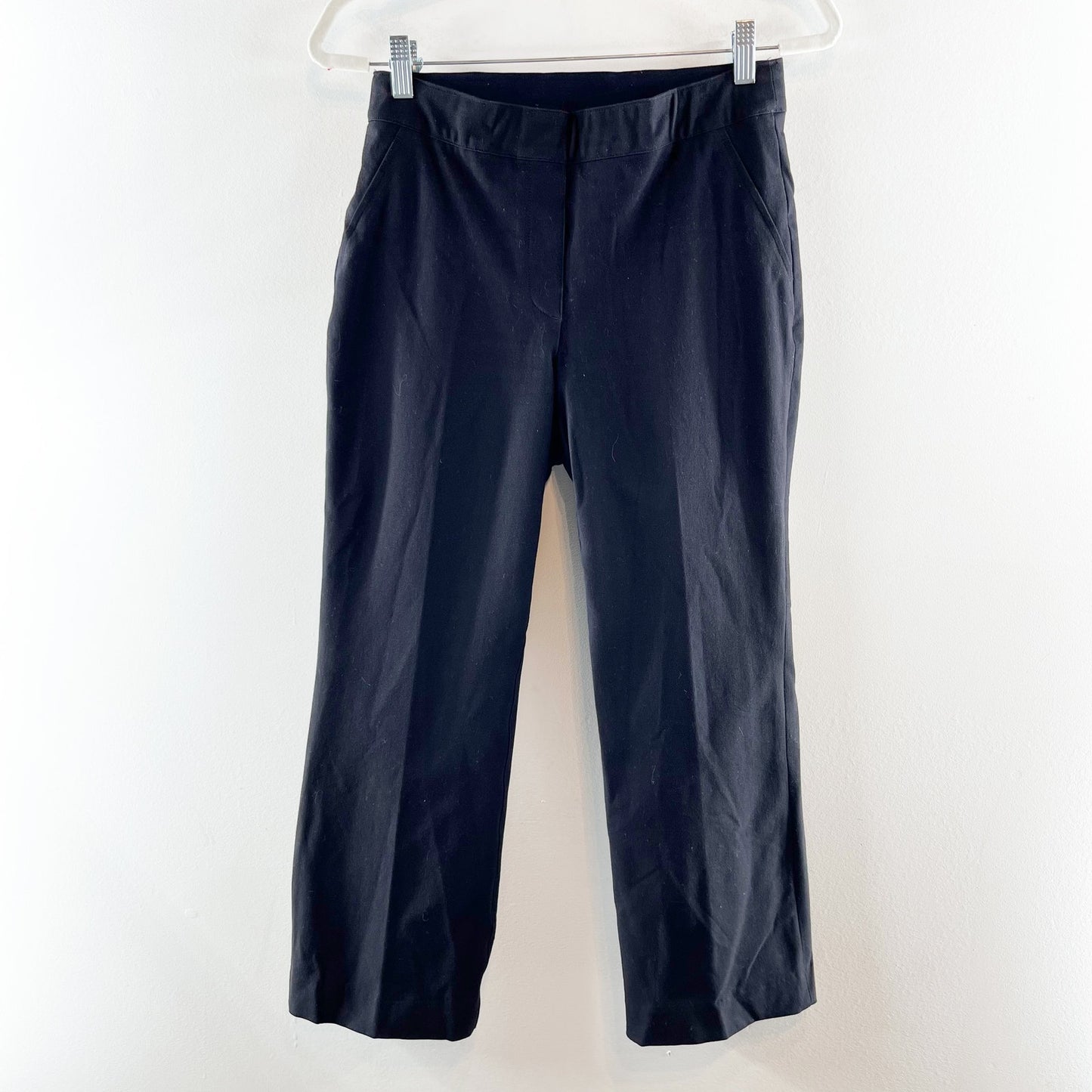 Spanx Polished Cropped Kick Ponte Flare Pants Black Small Petite