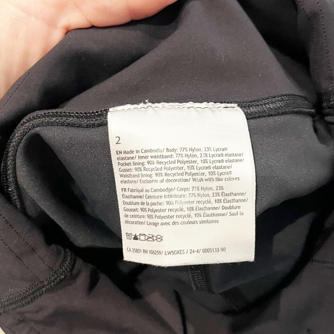 Lululemon Wunder Train High-Rise Tight Leggings 25" Matte Foil Shine Black 2